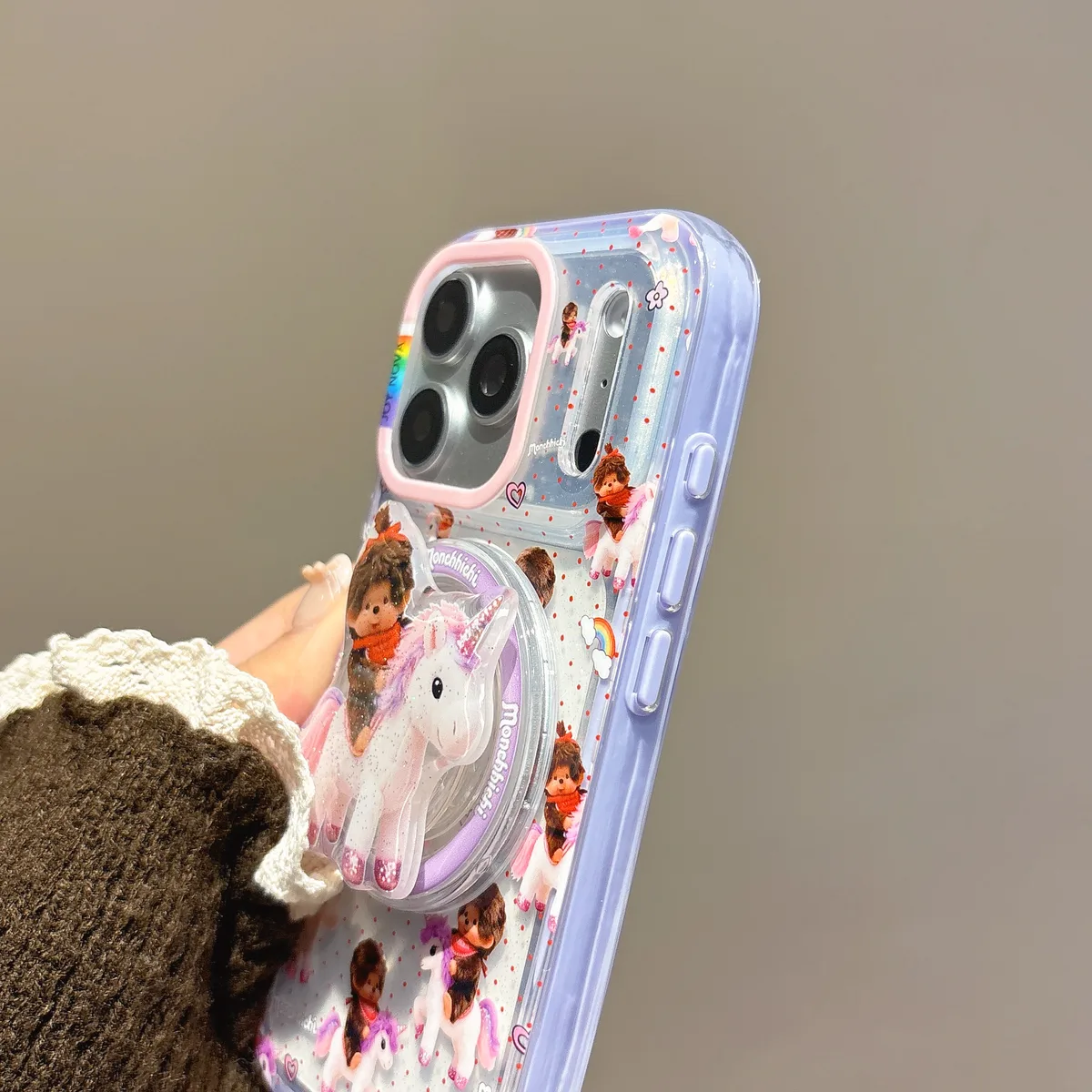 Monchhichi Unicorn Clear Phone Case for iPhone 17 16 15 14 13 Pro Max — MagSafe